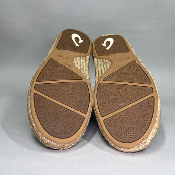 OluKai Women's Size 7 Kaula Pa‘a Lī Black Linen Canvas‎ Espadrille Sneakers - Picture 10 of 12